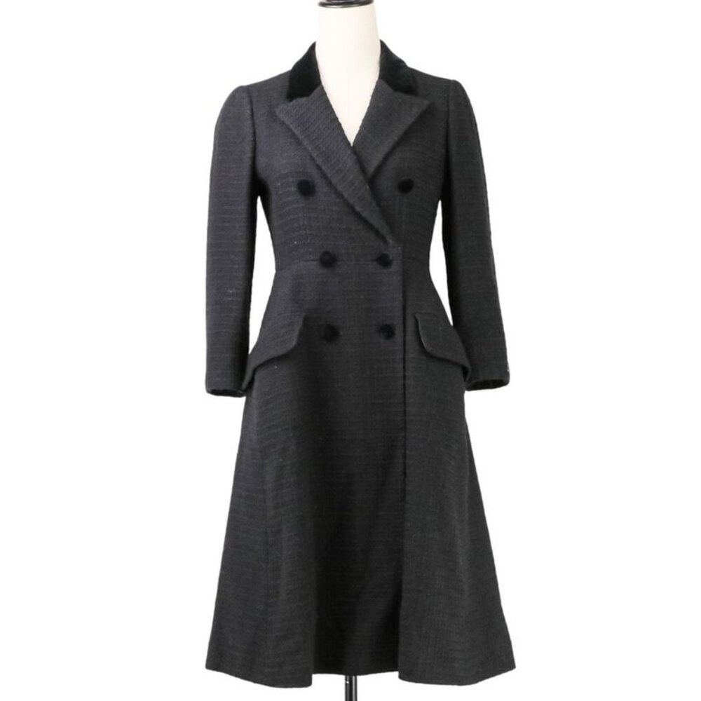 Chanel Tweed Coat with Scarf 36 Black - Picture 2 of 16